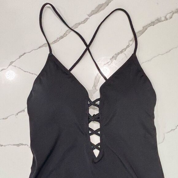 Victoria’s Secret | Lace-Up Negril Plunge One Piece Swimsuit Bathing Suit L - Picture 5 of 16